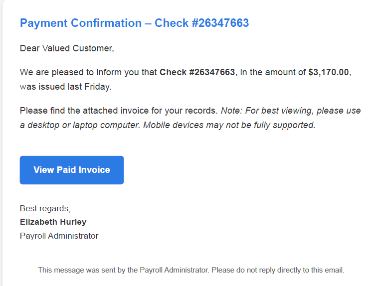 screenshot of attachment in phishing message